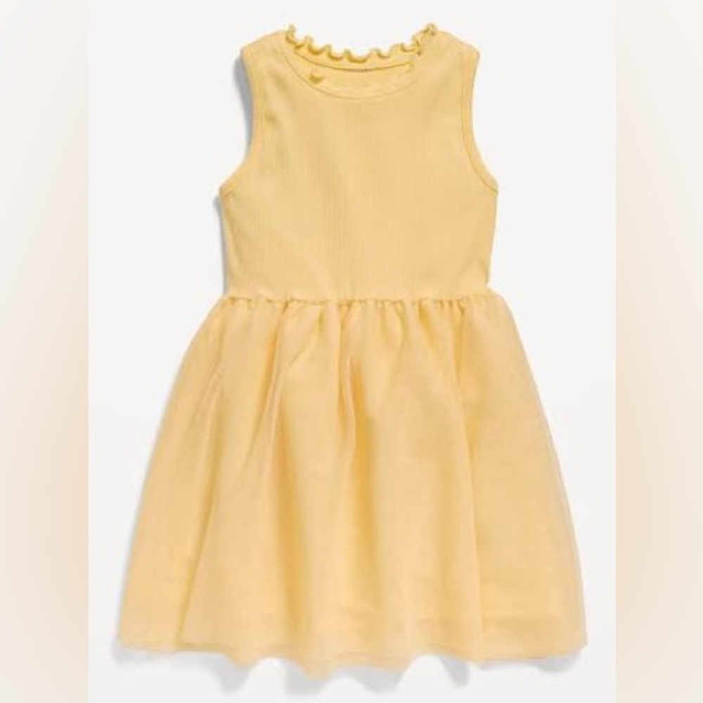 Butter yellow play tutu dress-Size 4T